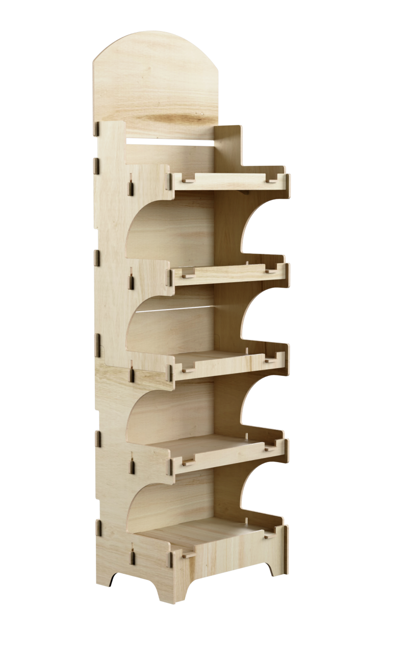 e170 - 5r - Interlocking wooden tip display with new system.