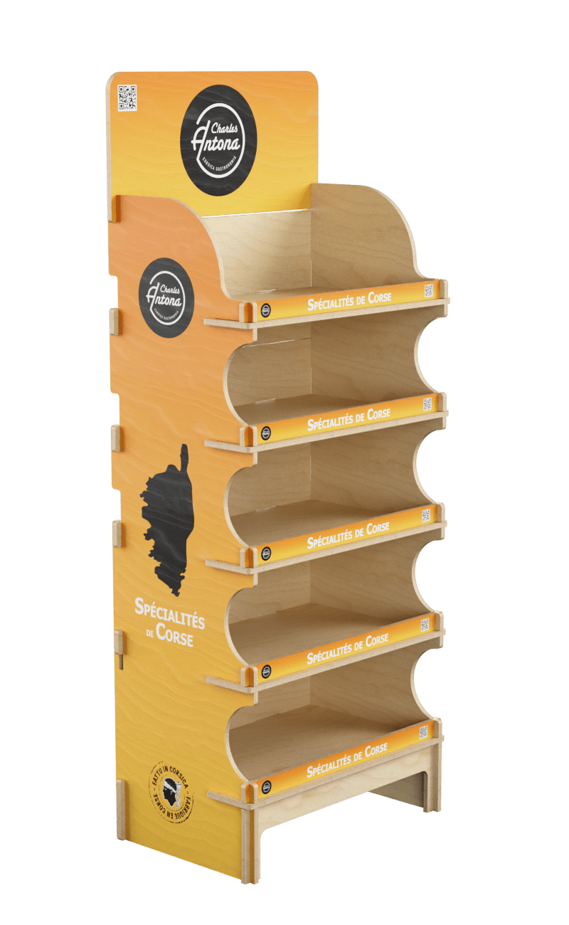 e225 - Grande Scaffale in legno ad incastro con base per trasporto con transpallet